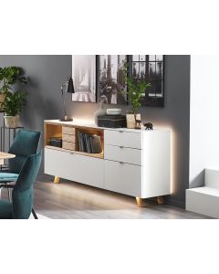 Sideboard ANDIAMO HOME in weiss mit Eiche rustico