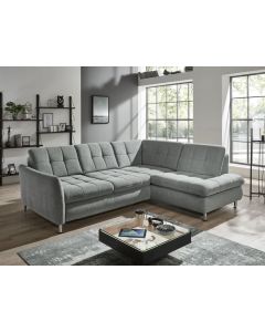 Sofa mit Sitztiefenverstellung Stoff grau