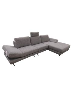 Sofa UPGRADE Stoff grau mit schwenkbarem Element