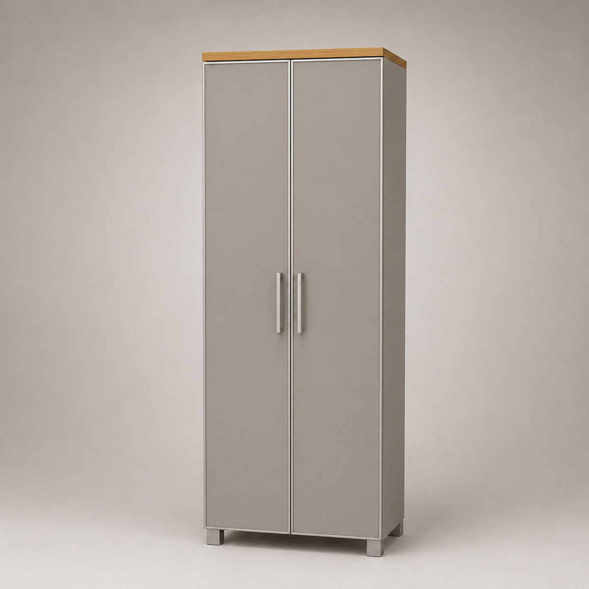 Dielenschrank SANTINA Eiche Bianco und Taupe