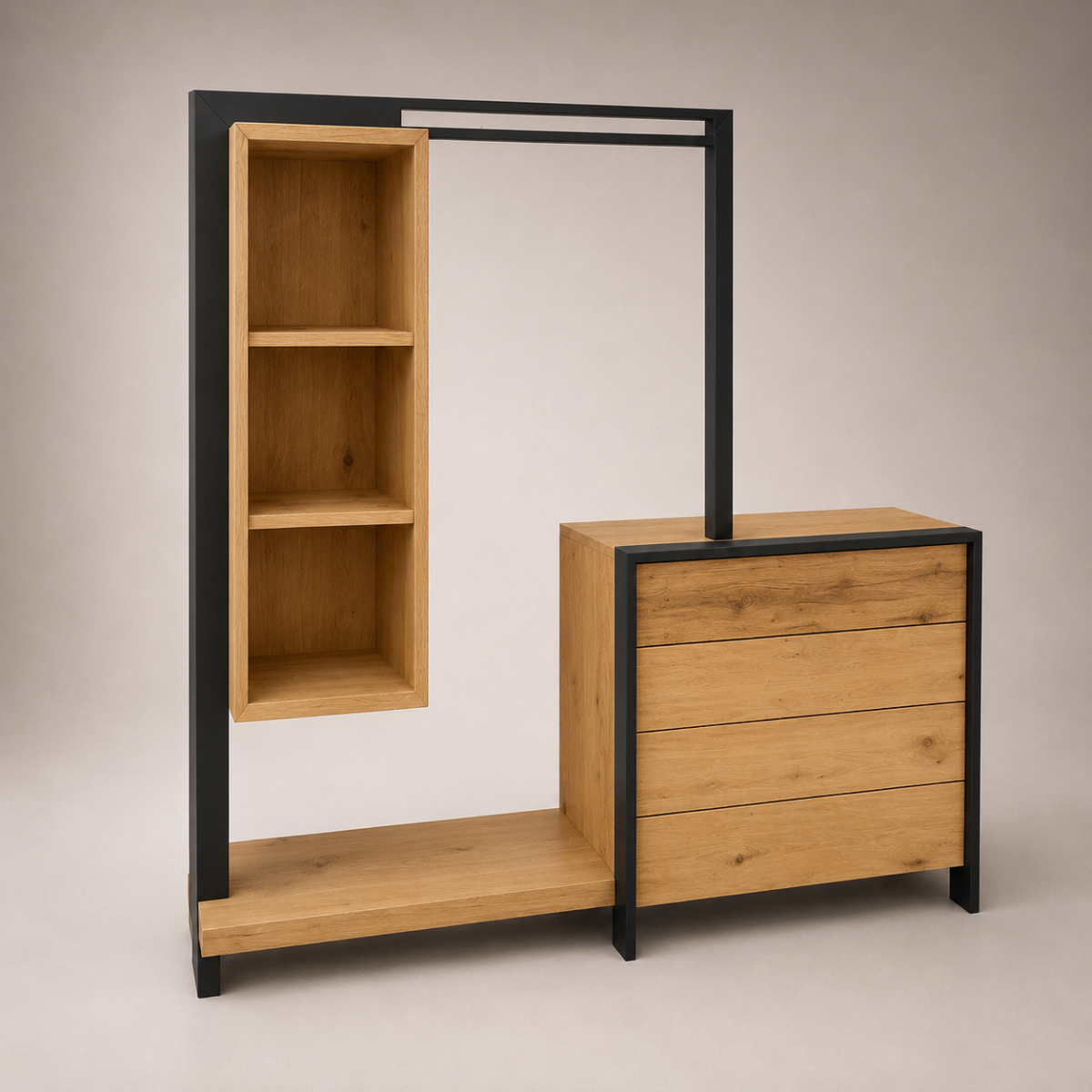 Garderobe LS-997421 mit Regal links