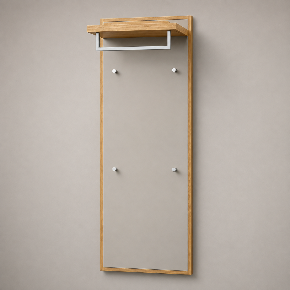 Garderobenpaneel V 100 Lack Sand und Eiche Bianco