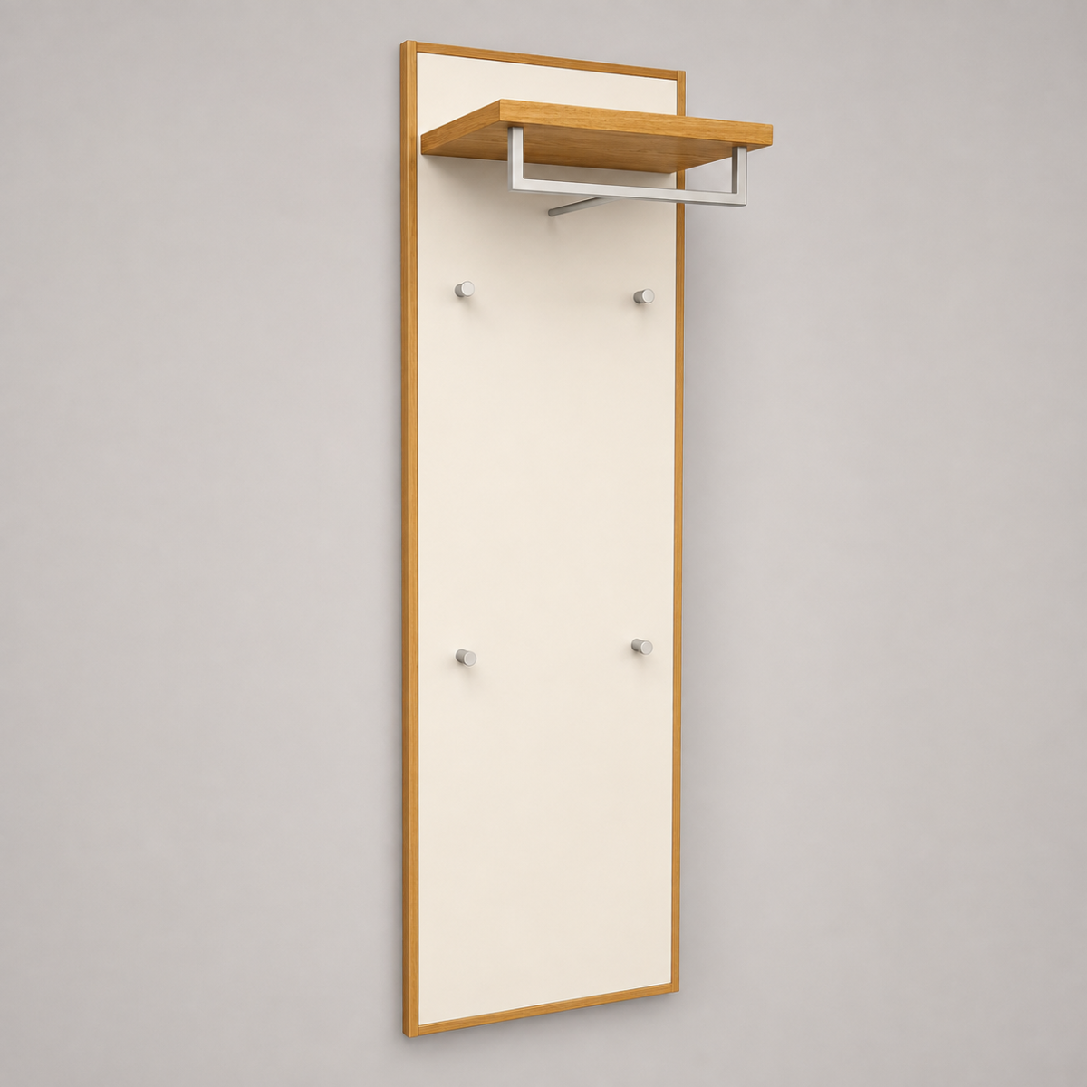 Garderobenpaneel V 100 Lack weiss und Eiche Bianco