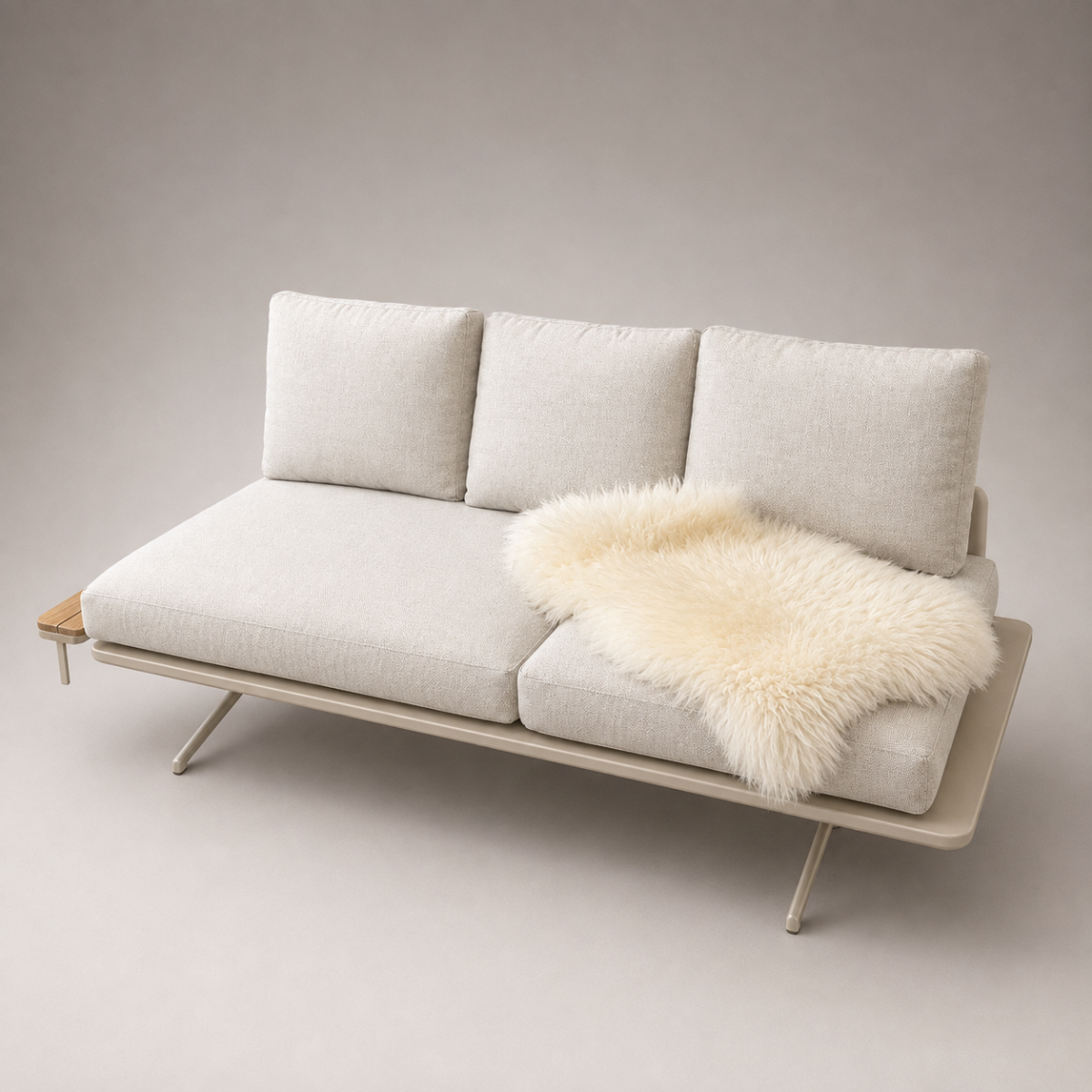 Lounge-Liege ENYA Aluminium leinen grau