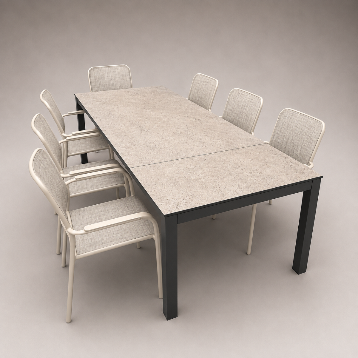 Ausziehtisch 200-250 x 100 cm dark marble