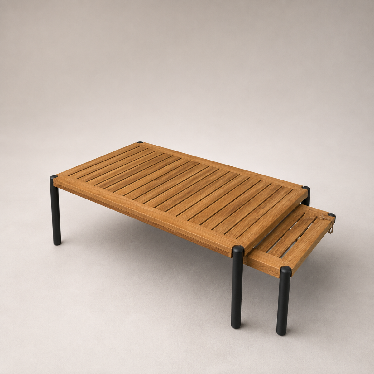 Beistelltisch TARO Aluminium Teak klein