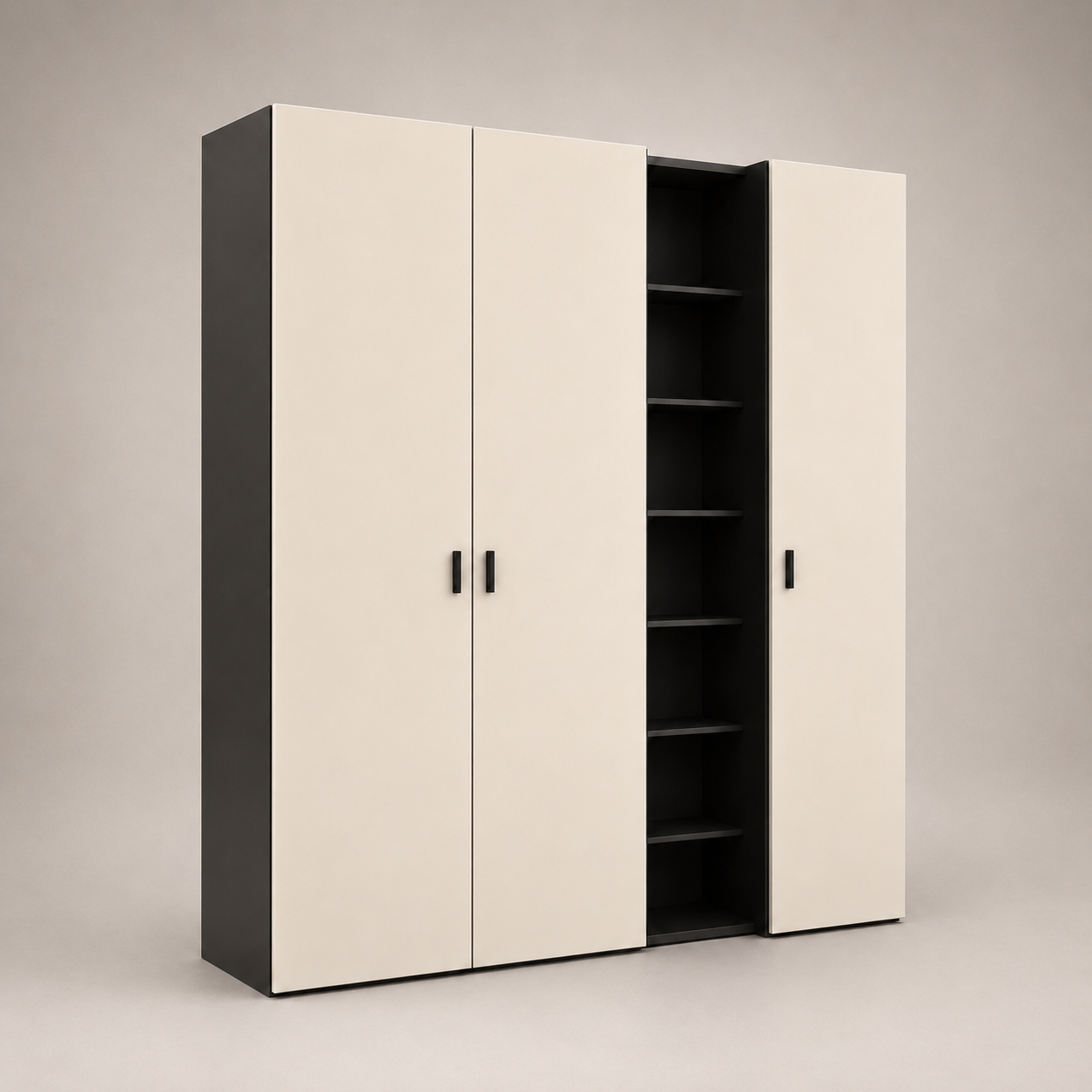 Drehtürenschrank 3-türig Novaschwarz