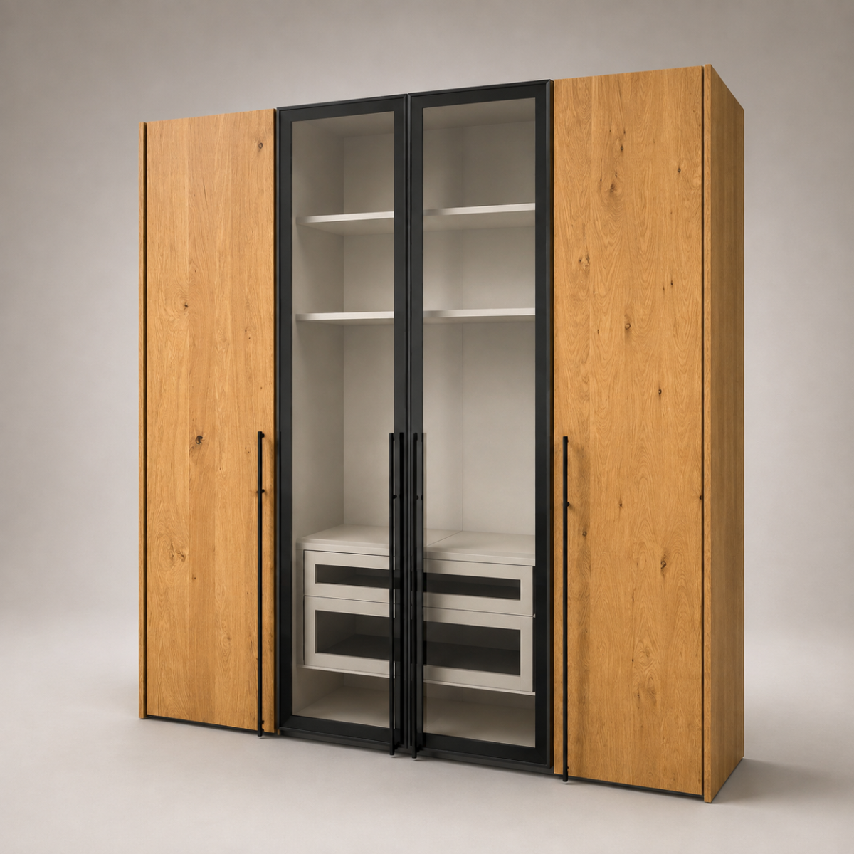 Drehtürenschrank 4-türig Novaschwarz