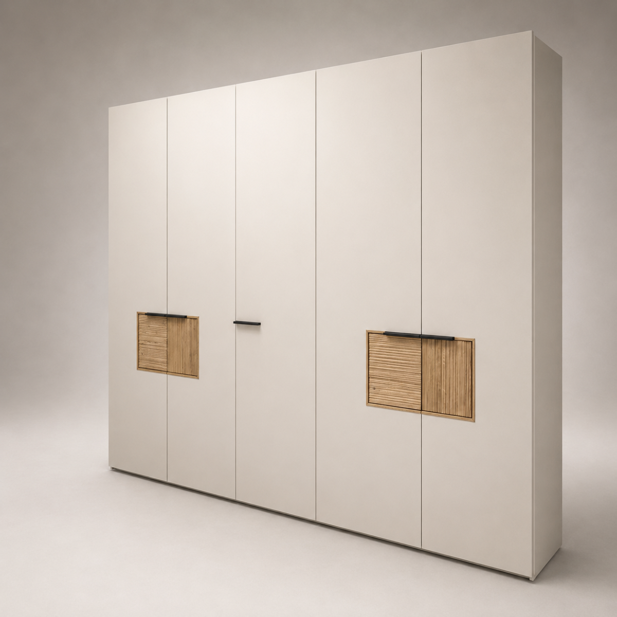 Kleiderschrank V-LACERA 5-türig Wildeiche-taupe
