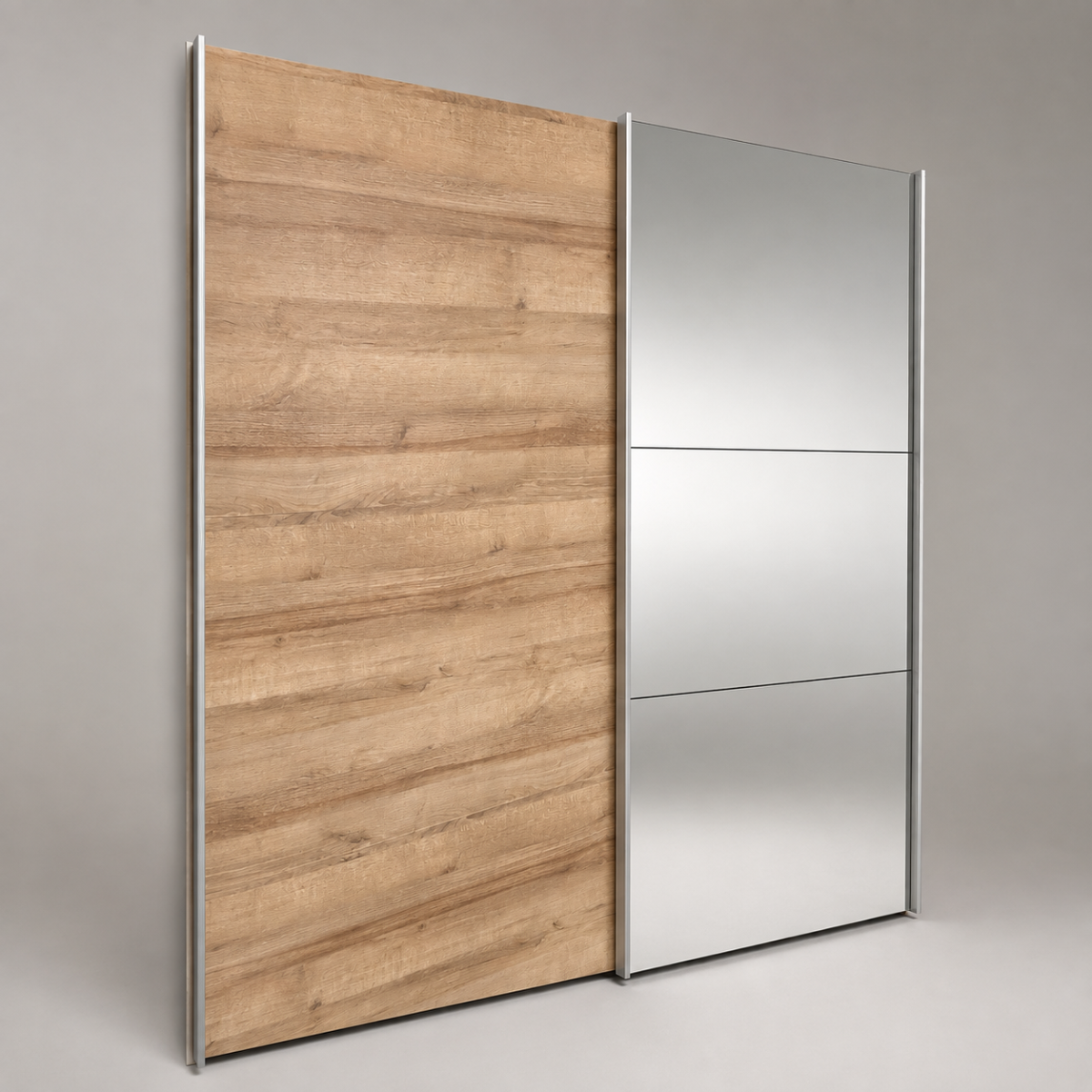 Schwebetürenschrank 2-türig Cremeweiss 195 cm