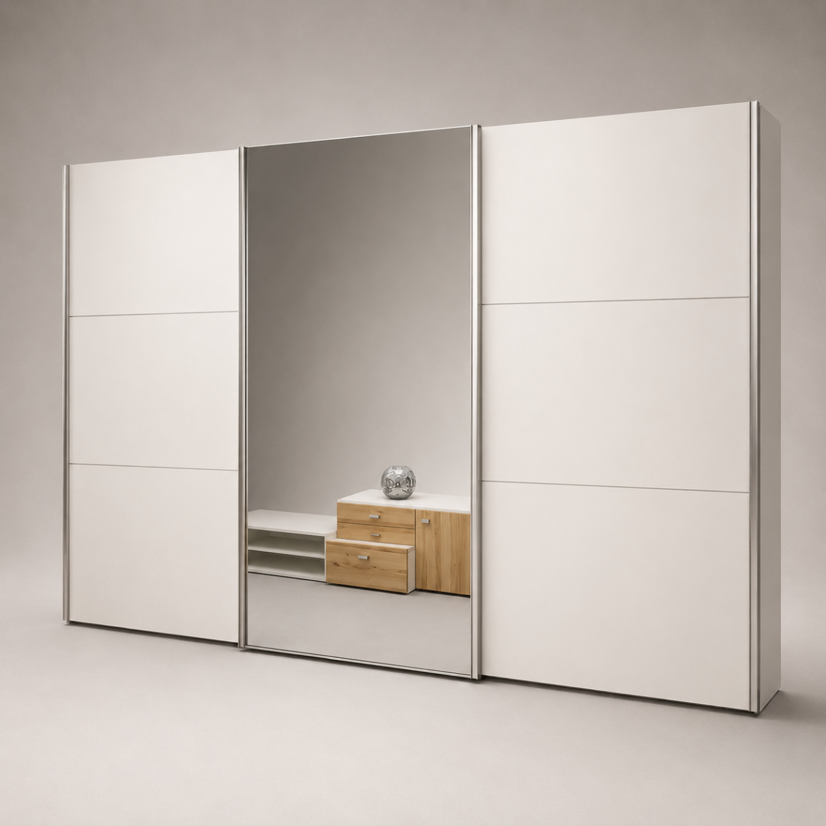 Schwebetürenschrank 3-türig Premiumweiss