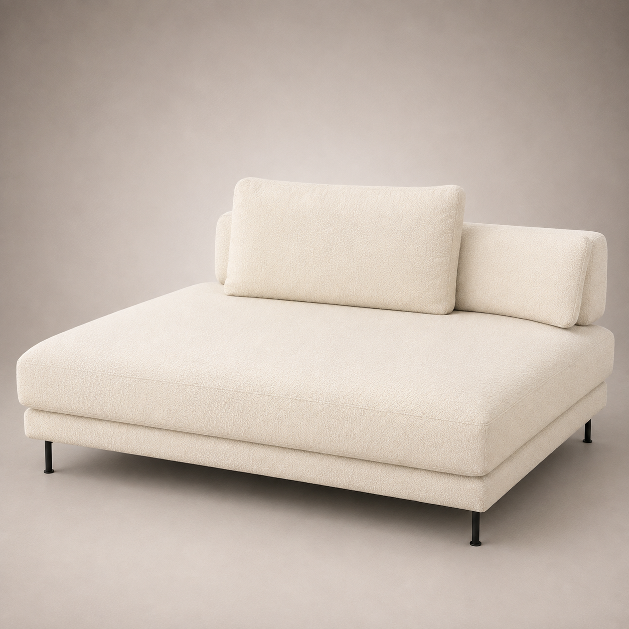 Einzelliege LS26 MARTONE Wesley Stoff hellbeige