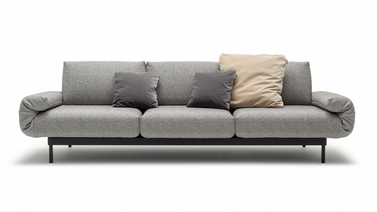 Polstergarnitur 275 x 93 cm Stoff telegrau