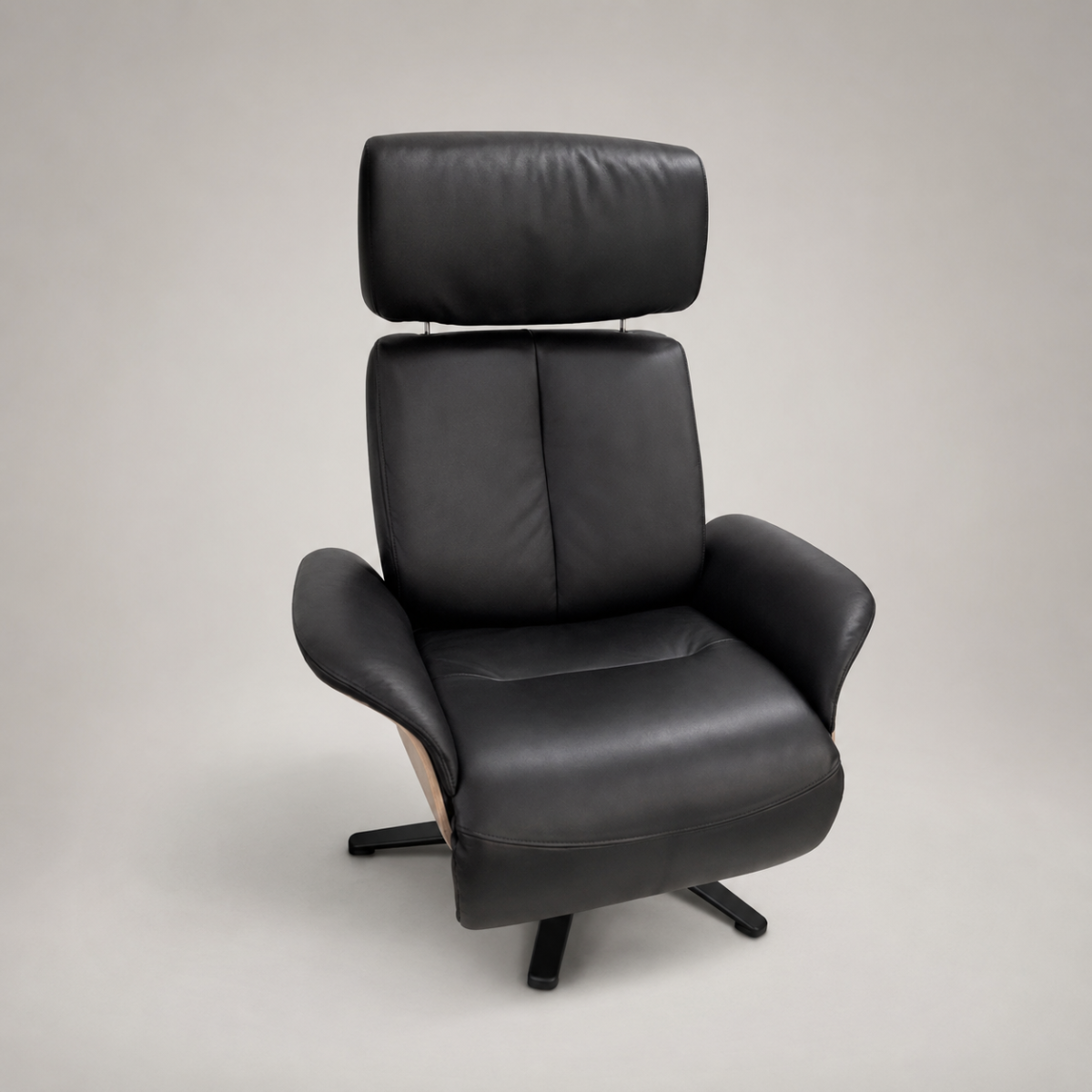 Relaxsessel 7602 Leder Soleda schwarz