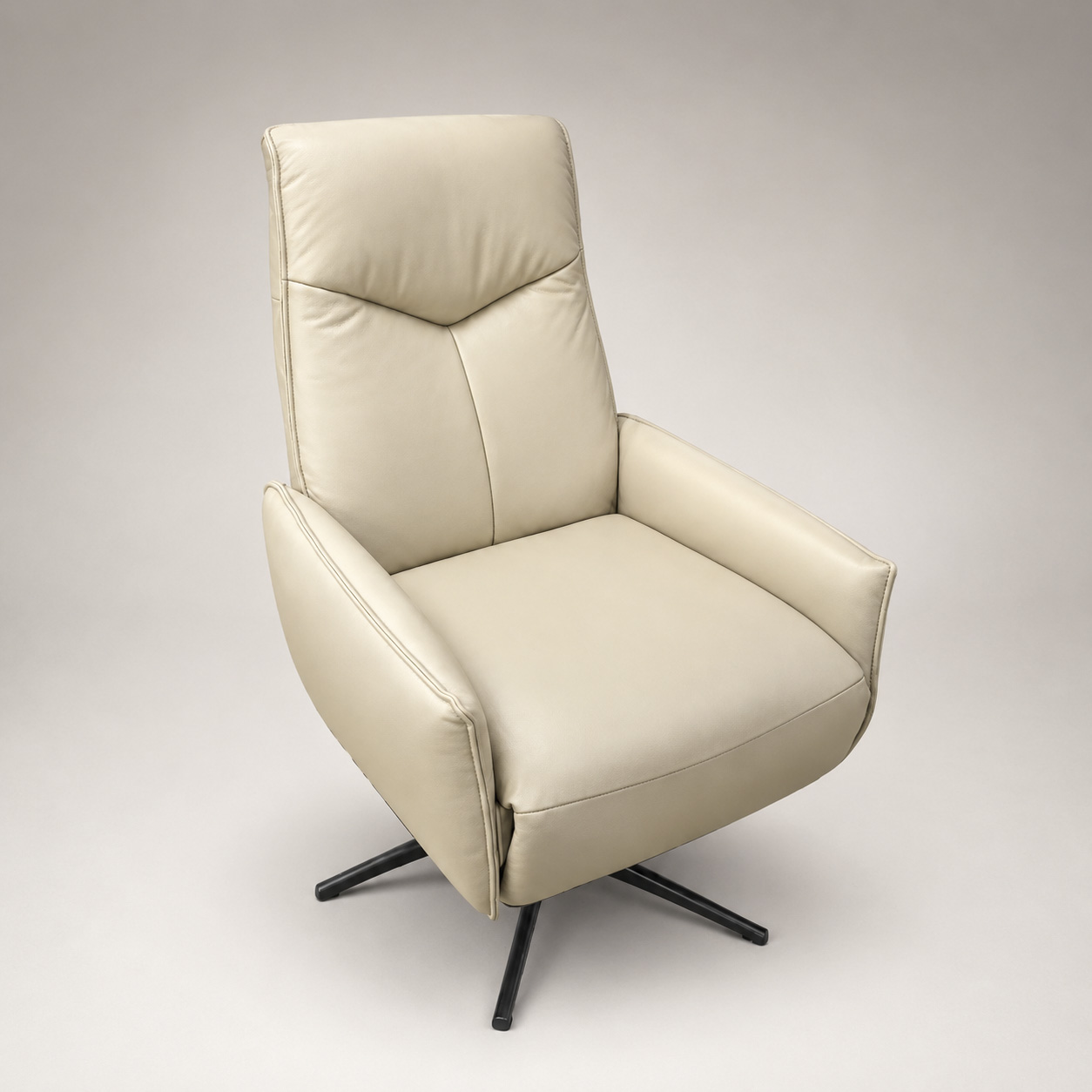 Relaxsessel LS24-FURCI manuell Leder silbergrau