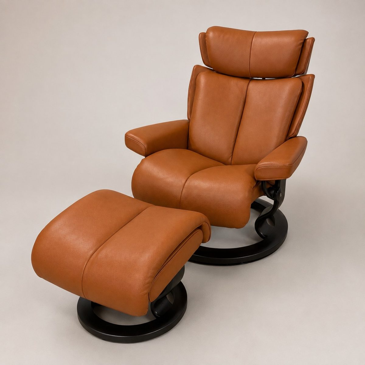 Sessel MAGIC M Classic mit Hocker Leder Noblesse