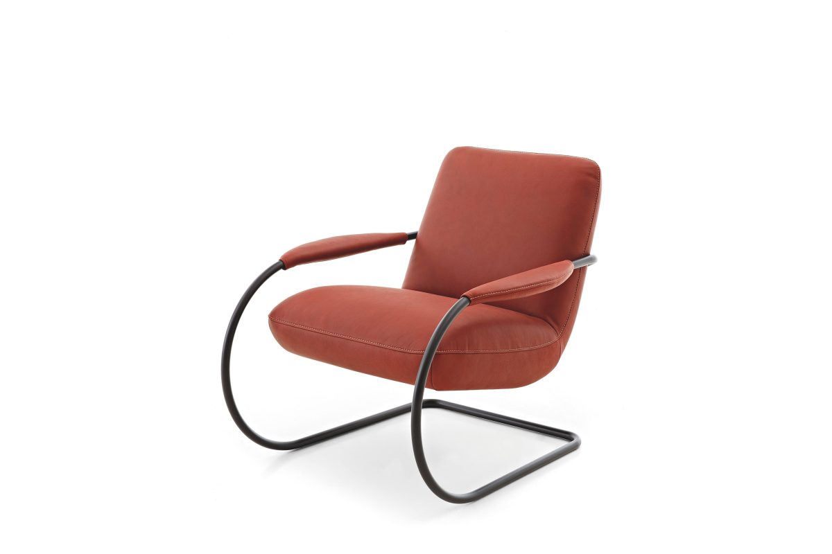 Freischwingersessel JODY Leder Chilli
