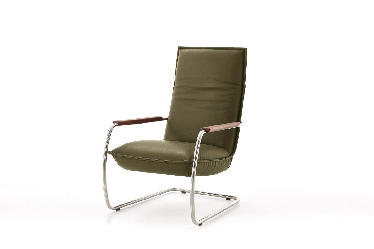 Freischwingersessel JODY Leder green