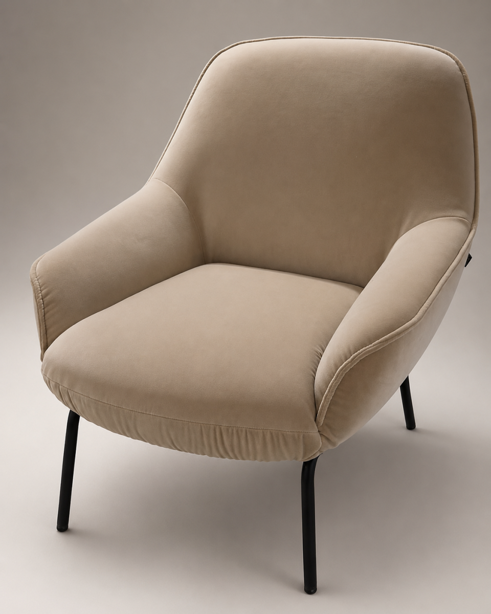 Sessel 76 x 83 cm Stoff seidengrau