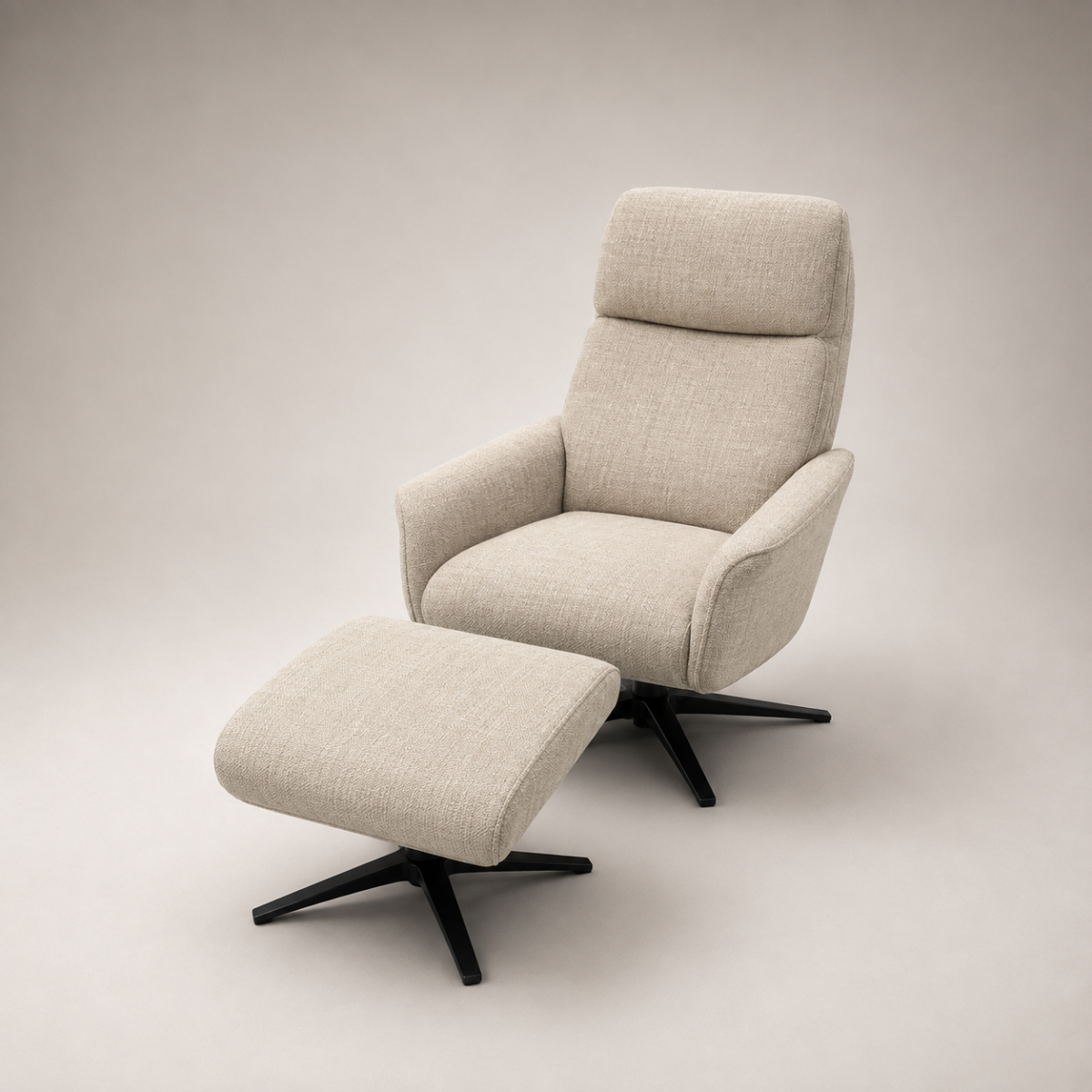 Sessel 9664 mit Hocker Stoff La Bomaba