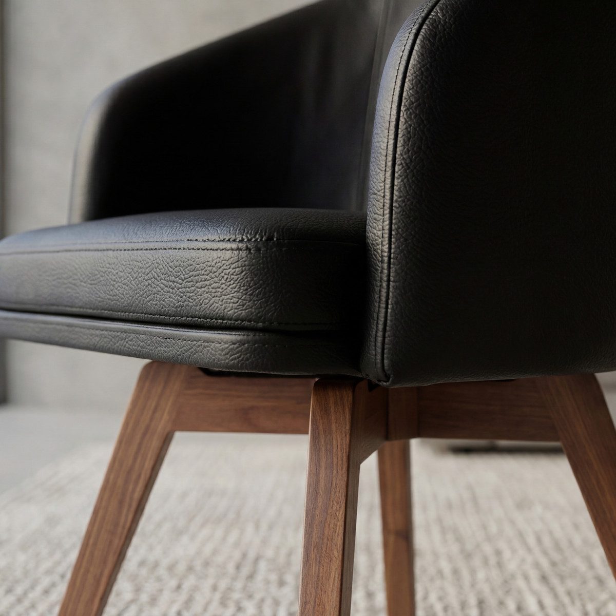 Sessel BARUNA / Leder Mocca / mit Drehfunktion