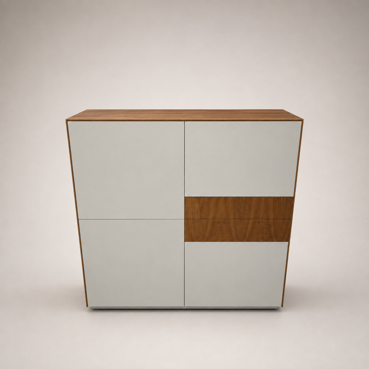 Highboard COMBINA Lack Sand und Nussbaum