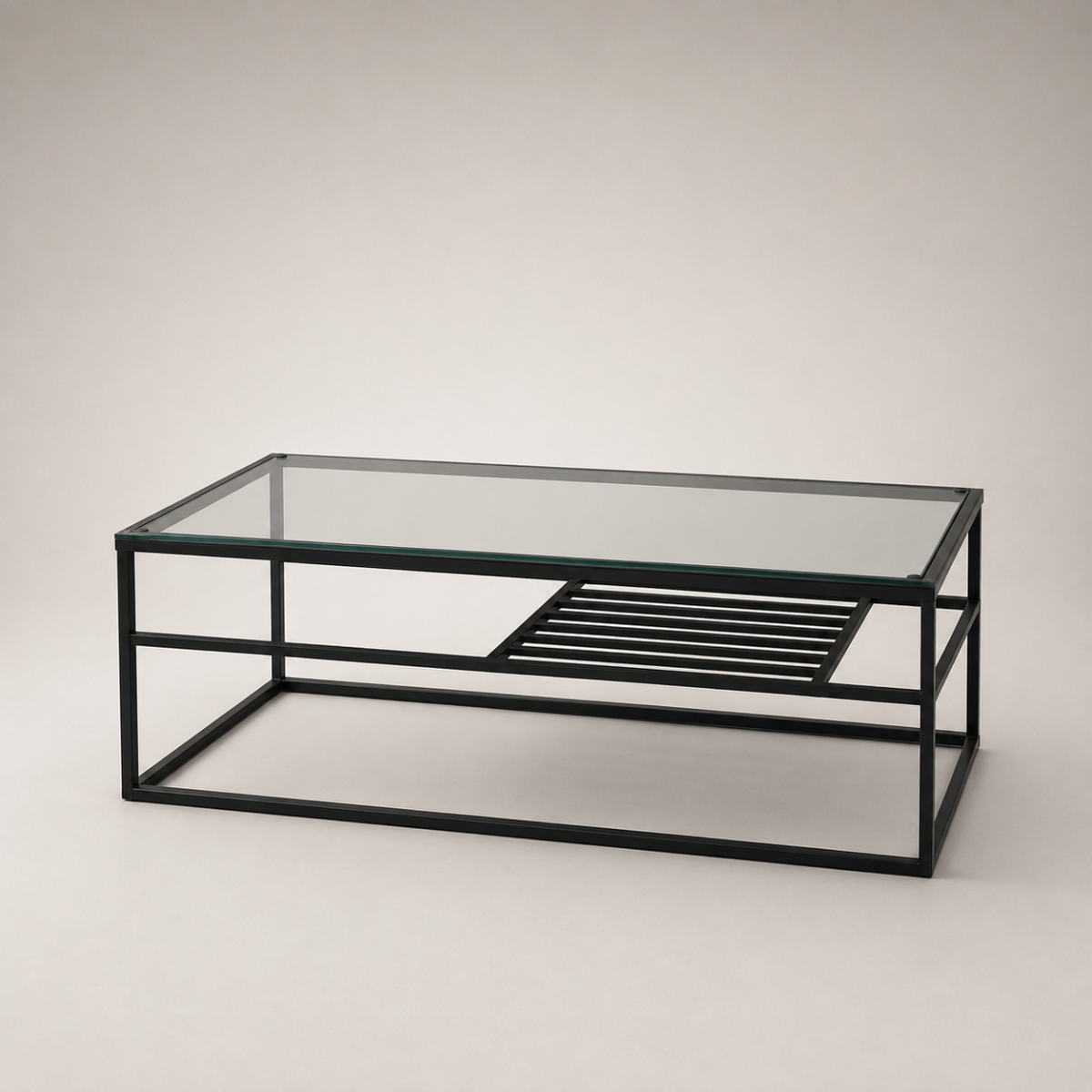 Couchtisch Klarglas schwarz 110 x 50 cm