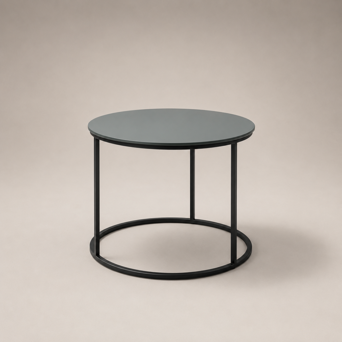 Couchtisch rund 60 cm Glas umbragrau
