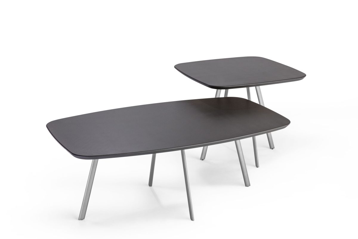 Salontisch WAVE Titan silber 85 x 85 cm