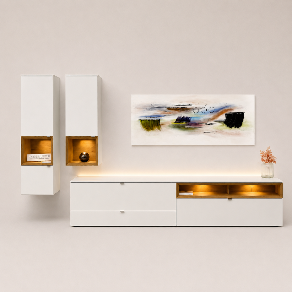 Wohnkombination LS-465320 ANDIAMO HOME weiss-Eiche
